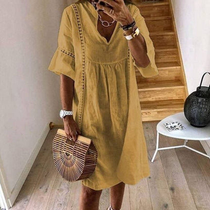 Fließendes Boho-Kleid mit Spitzendetails | Ideal für den Sommer