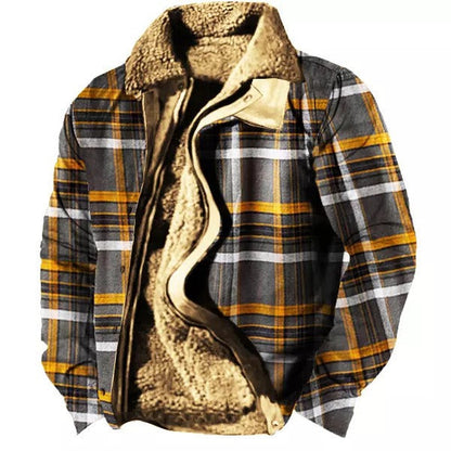 Herren Fleecejacke mit Aztekischem Geometrischem Print – Ideal für Herbst und Winter