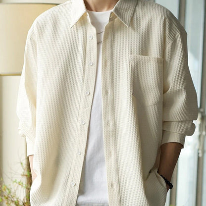 Herren Langarm Leichtgewicht Cardigan Shirt – Ideal für den Sommer