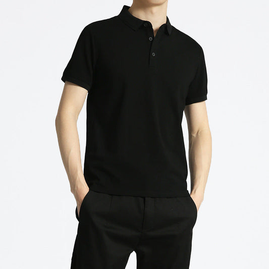 Herren Einfarbiges Kurzarm-Lapel-T-Shirt – Ideal für den Sommer