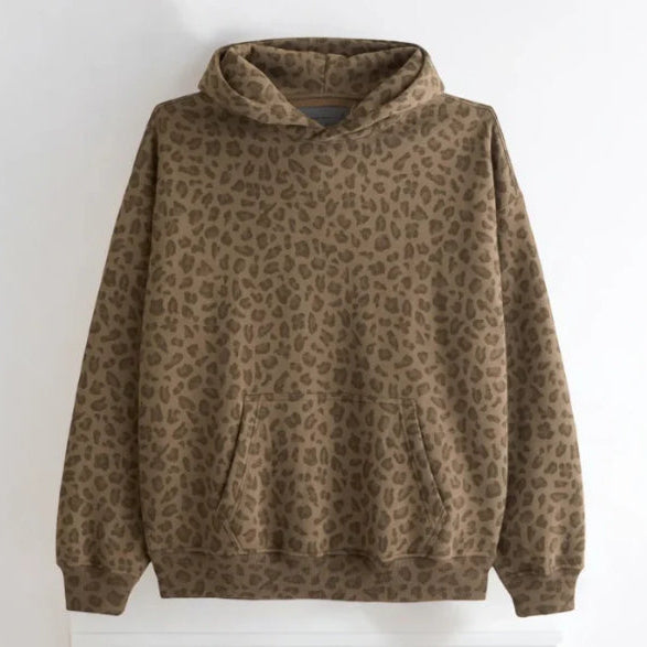 Herren Winter Hoodie mit Leopardenmuster und Pullover-Design