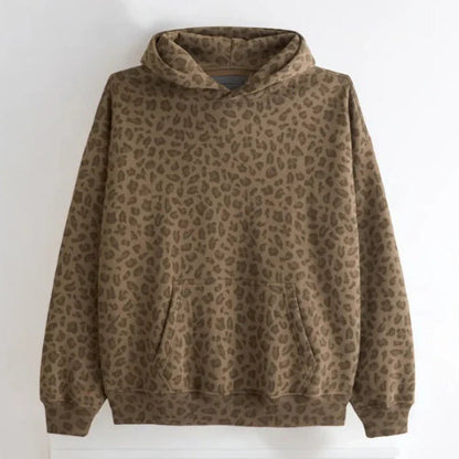 Herren Winter Hoodie mit Leopardenmuster und Pullover-Design