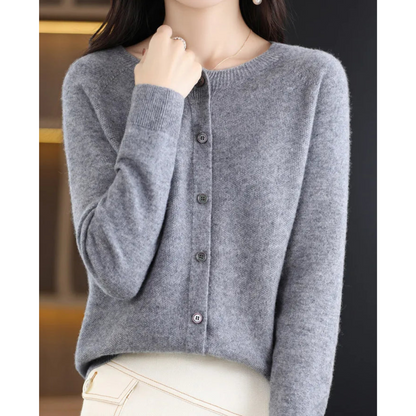 Weiche Strickjacke mit Rundhalsausschnitt | Ideal für Herbst und Winter