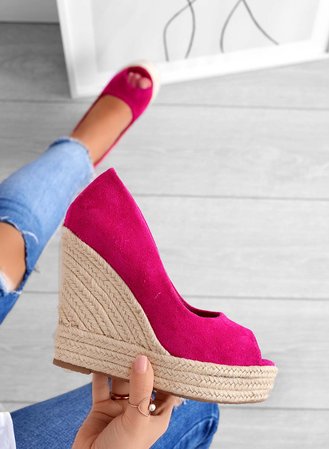 Damen Keilsandalen für den Frühling mit offener Zehenpartie weichem Futter und Slip-On-Passform