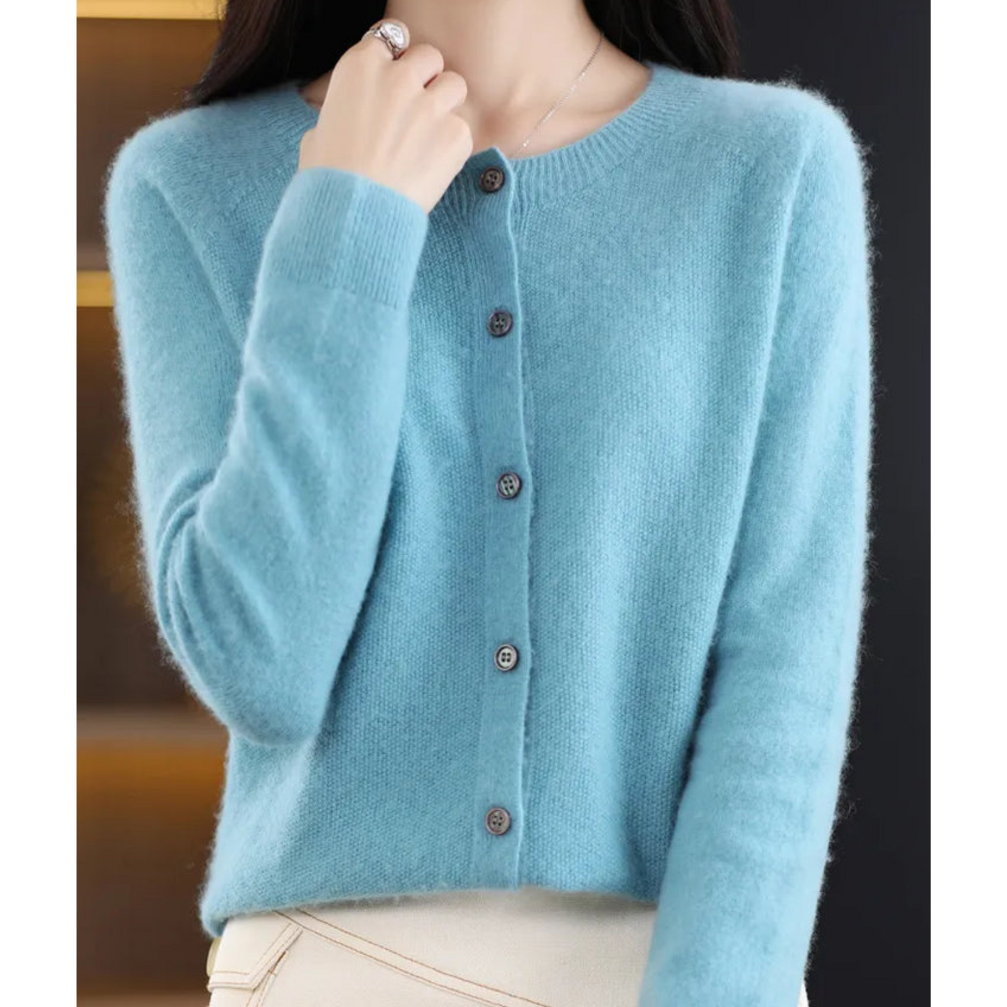 Weiche Strickjacke mit Rundhalsausschnitt | Ideal für Herbst und Winter