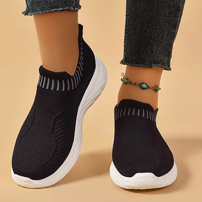 Damen-Slip-On-Sneaker für den Frühling aus atmungsaktivem Stoff mit leichter PU-Sohle