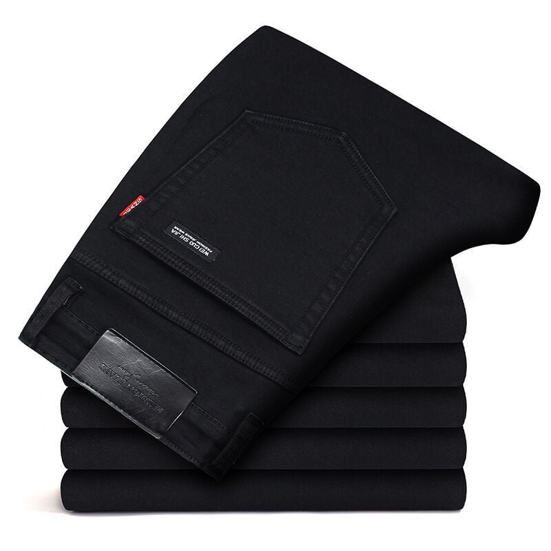 Herren-Jeans Slim Fit mit geradem Bein, mittlerer Taille, Reißverschluss und Waschung