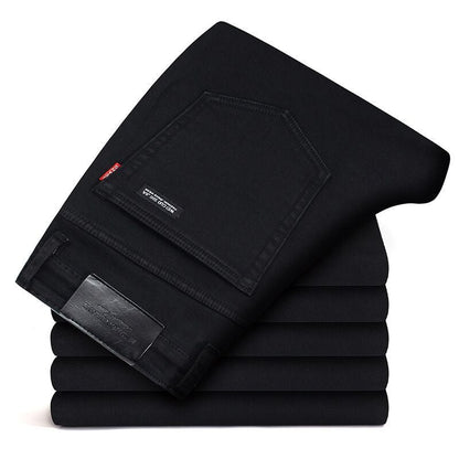Herren-Jeans Slim Fit mit geradem Bein, mittlerer Taille, Reißverschluss und Waschung