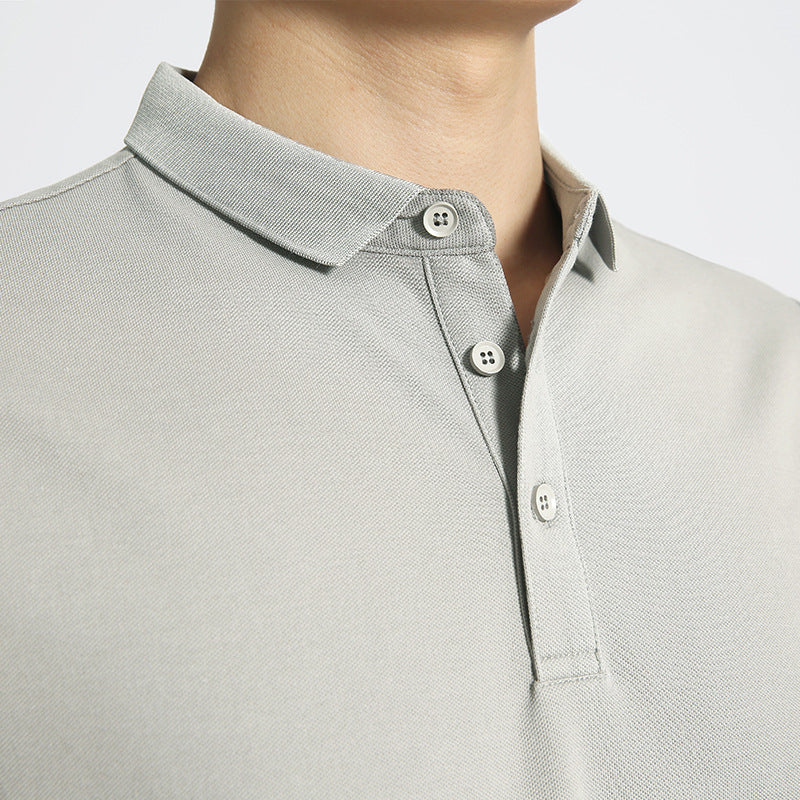 Herren Einfarbiges Kurzarm-Lapel-T-Shirt – Ideal für den Sommer