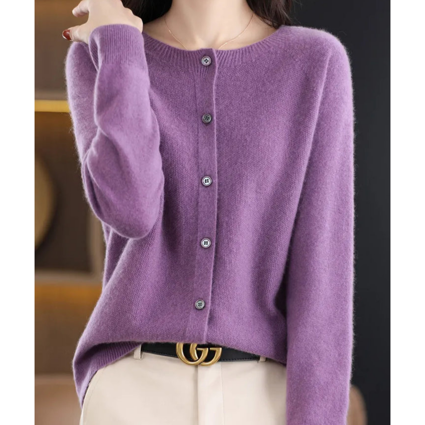 Weiche Strickjacke mit Rundhalsausschnitt | Ideal für Herbst und Winter