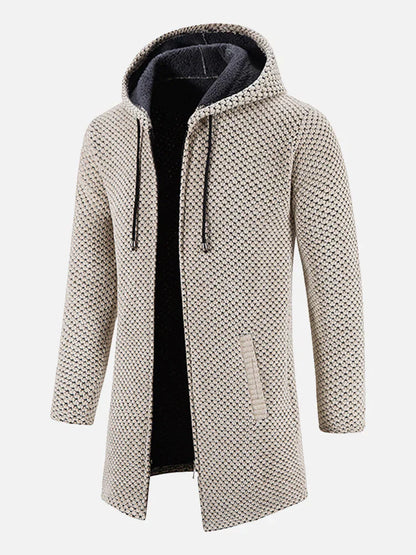 Gestrickte Zip-Up Jacke mit Kapuze und Seitentaschen – Ideal für Herbst