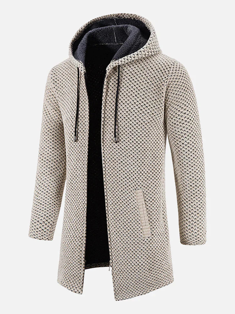 Gestrickte Zip-Up Jacke mit Kapuze und Seitentaschen – Ideal für Herbst