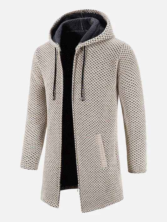 Gestrickte Zip-Up Jacke mit Kapuze und Seitentaschen – Ideal für Herbst