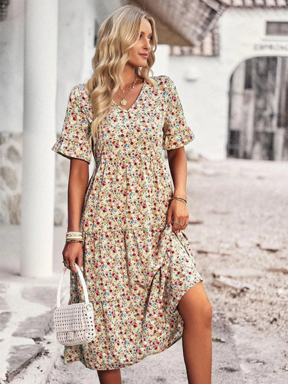 Kurzarm-Sommerkleid mit bequemer Passform | Ideal für Frühling und Sommer