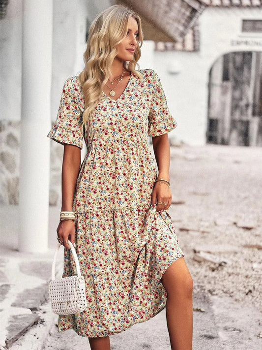 Kurzarm-Sommerkleid mit bequemer Passform | Ideal für Frühling und Sommer