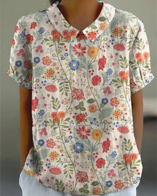 Bluse mit Blumenmuster & langen Ärmeln | Ideal für Frühling & Herbst