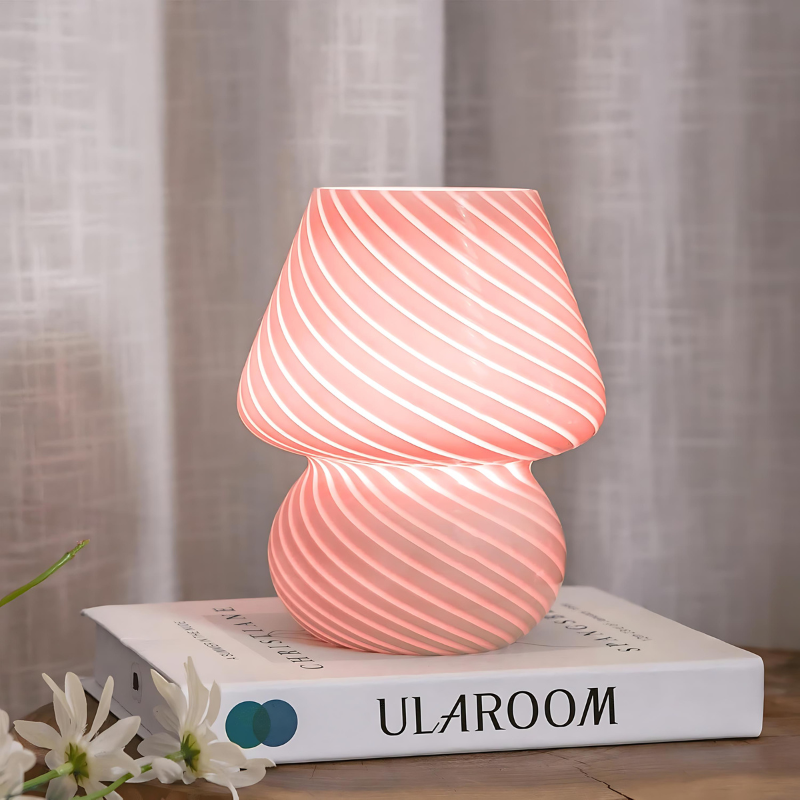 Dekorative Glas-Tischlampe für sanfte Beleuchtung