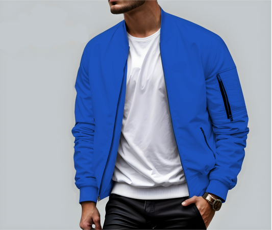 Leichte Herren-Steppjacke mit Reißverschluss, Seitentaschen und geripptem Kragen | Ideal für Herbst/Frühjahr