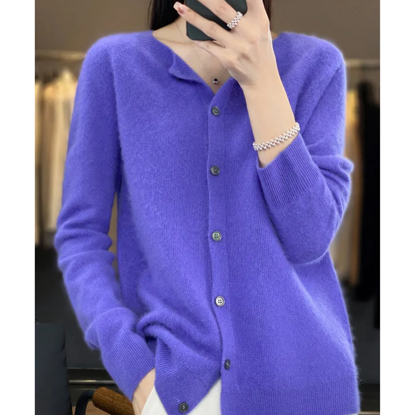 Weiche Strickjacke mit Rundhalsausschnitt | Ideal für Herbst und Winter