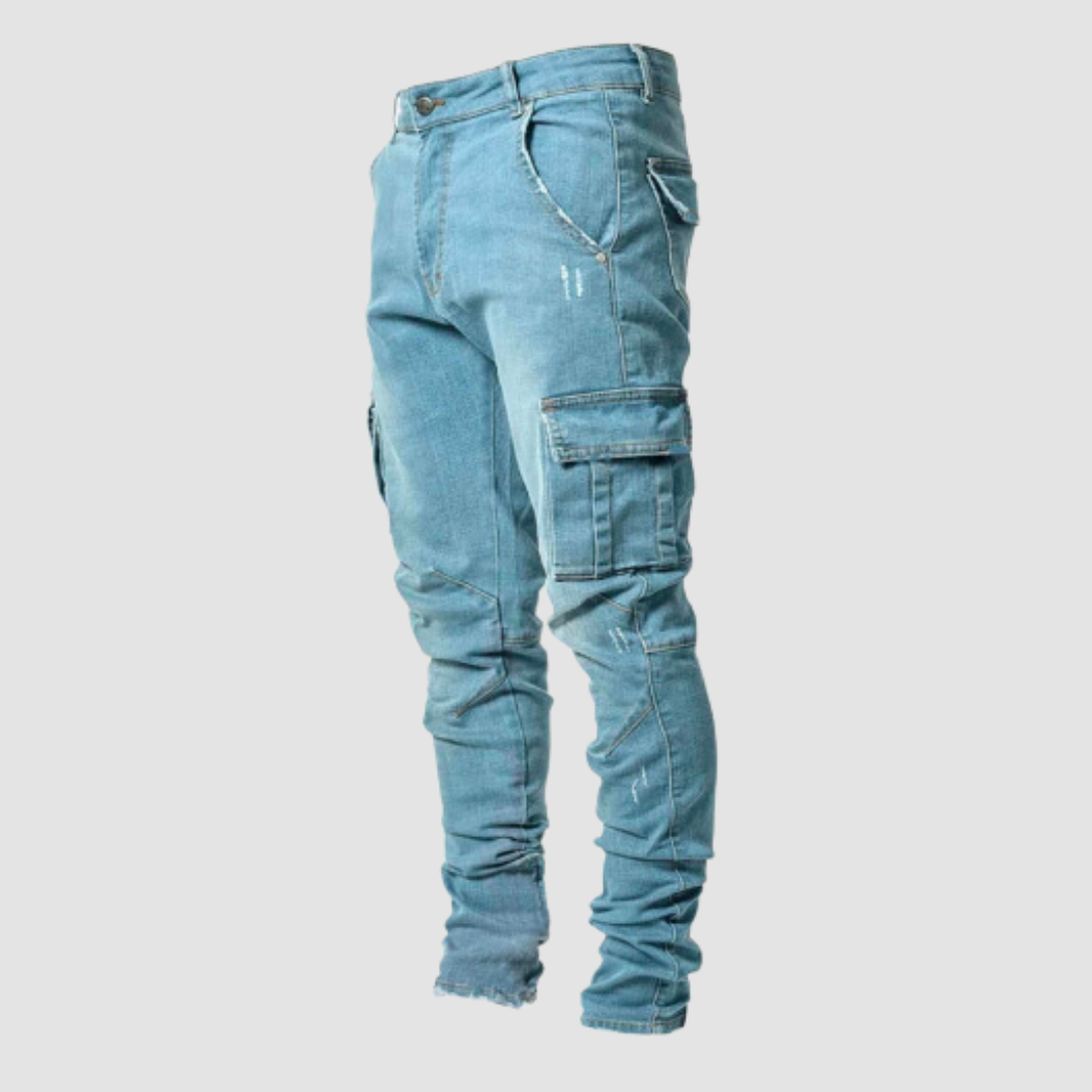 Herren-Cargo-Hose im Slim Fit mit Stretchmaterial und mehreren Taschen