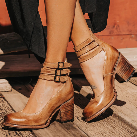Damenstiefel mit Blockabsatz, Bequeme Stiefel für den Alltag  - Ideal für Herbst und Winter
