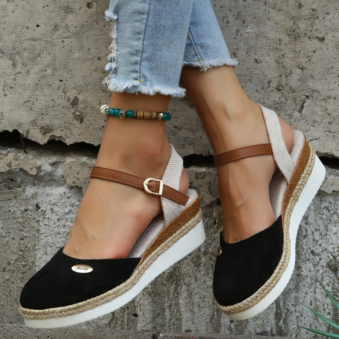 Damen Sommer Espadrilles mit stützender Sohle und atmungsaktivem Obermaterial