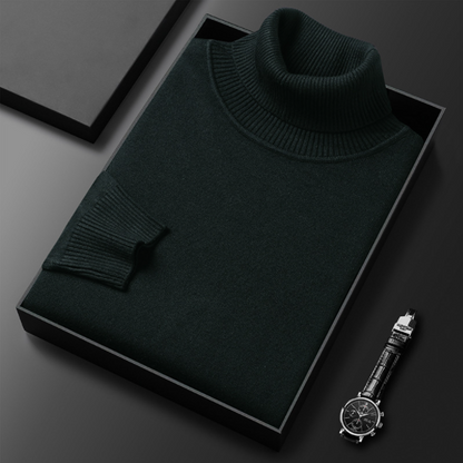 Herren-Rollkragenpullover mit langen Ärmeln und einfarbigem Design