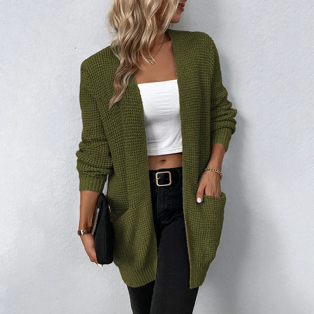 Strick-Cardigan mit Taschen – Langarm – Ideal für Herbst & Winter