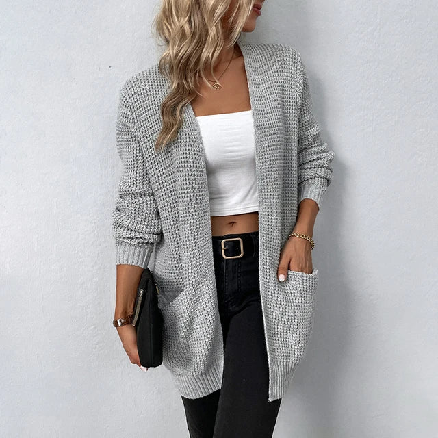 Strick-Cardigan mit Taschen – Langarm – Ideal für Herbst & Winter