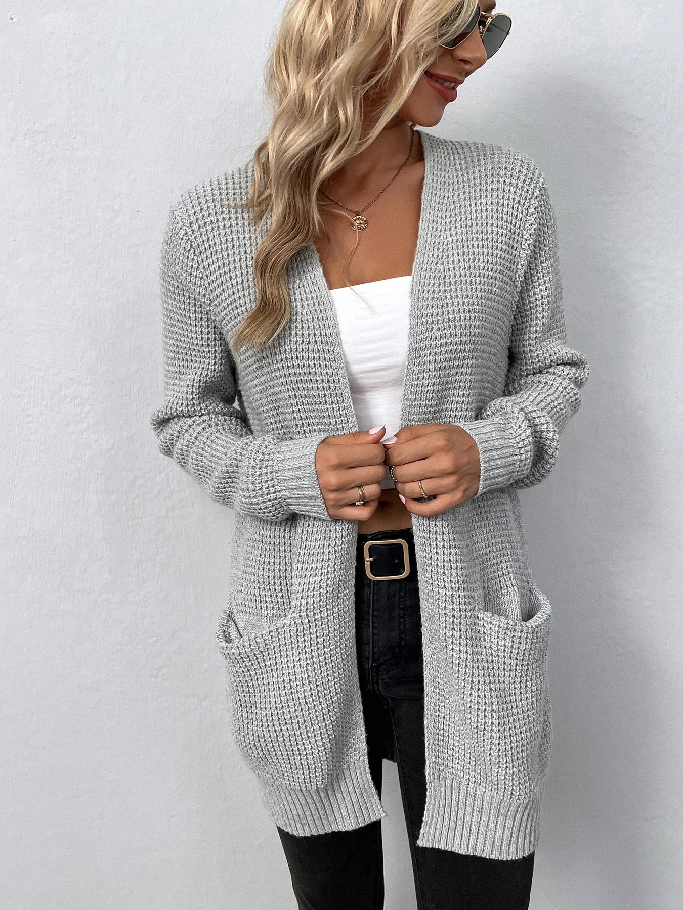 Strick-Cardigan mit Taschen – Langarm – Ideal für Herbst & Winter