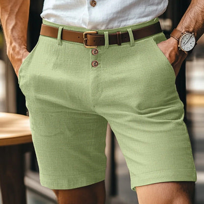 Herren Leinen-Shorts mit Knopfleiste | Ideal für den Sommer