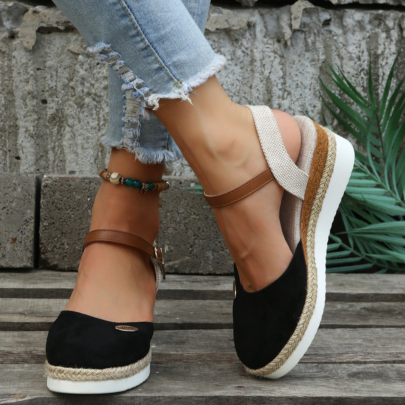 Damen Sommer Espadrilles mit stützender Sohle und atmungsaktivem Obermaterial