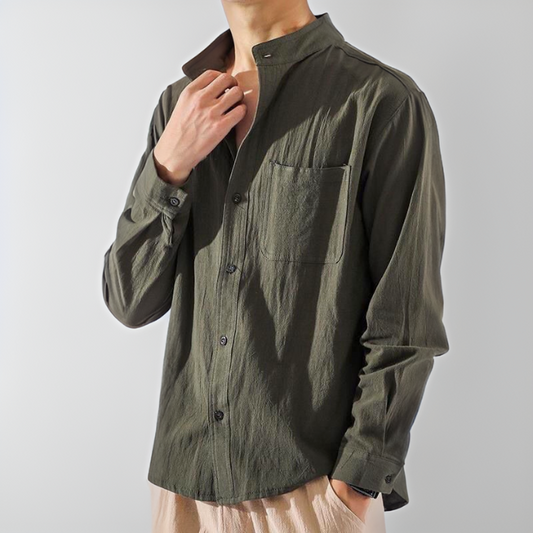 Herren-Sommerhemd mit Knopfleiste, lockerer Passform und leichtem Design