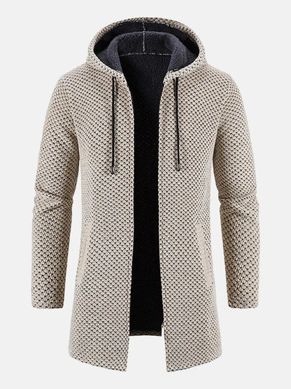 Gestrickte Zip-Up Jacke mit Kapuze und Seitentaschen – Ideal für Herbst