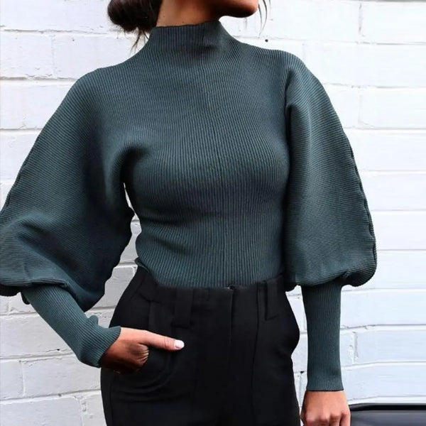 Langärmeliger Pullover mit Puffschulter und zeitloser Silhouette | Ideal für Herbst und Winter