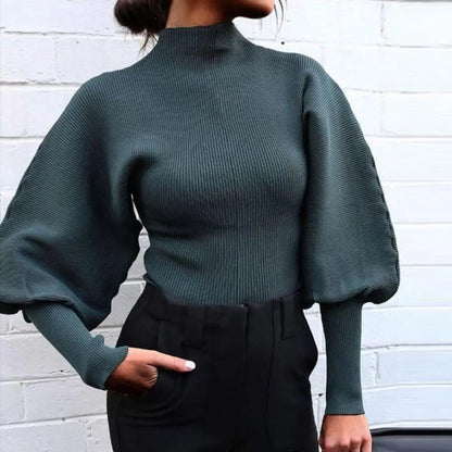 Langärmeliger Pullover mit Puffschulter und zeitloser Silhouette | Ideal für Herbst und Winter