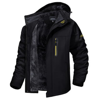 Herren Winterjacke mit Kapuze isoliertem Innenfutter und verstellbaren Bündchen