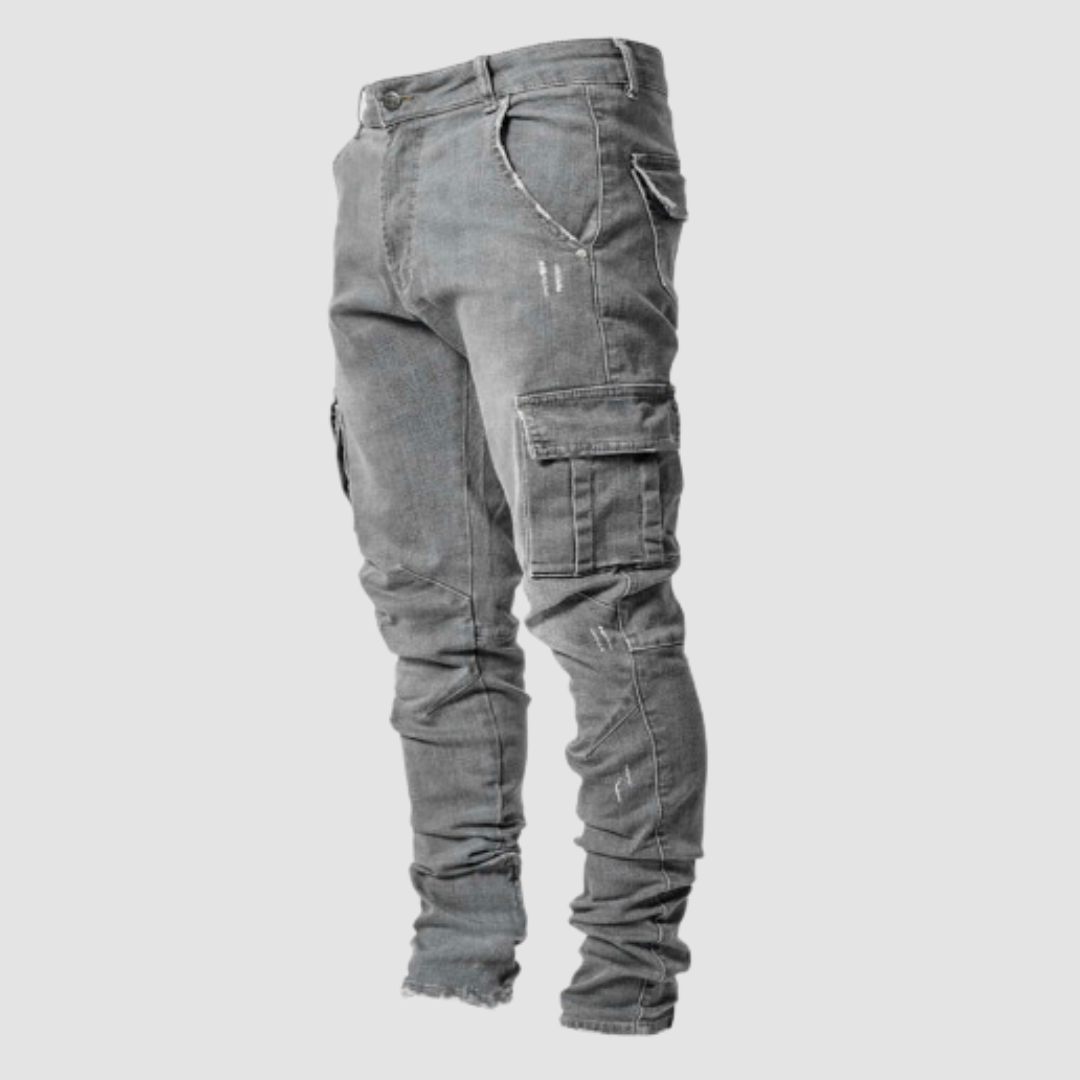 Herren-Cargo-Hose im Slim Fit mit Stretchmaterial und mehreren Taschen