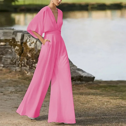 Ärmelloser Jumpsuit mit weitem Bein & fließender Passform – Ideal für Frühling & Sommer