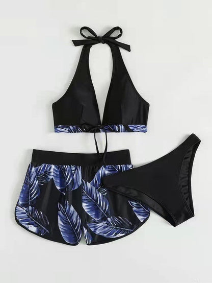 Damen-Bikini-Set mit passenden Shorts und schnelltrocknendem Stoff