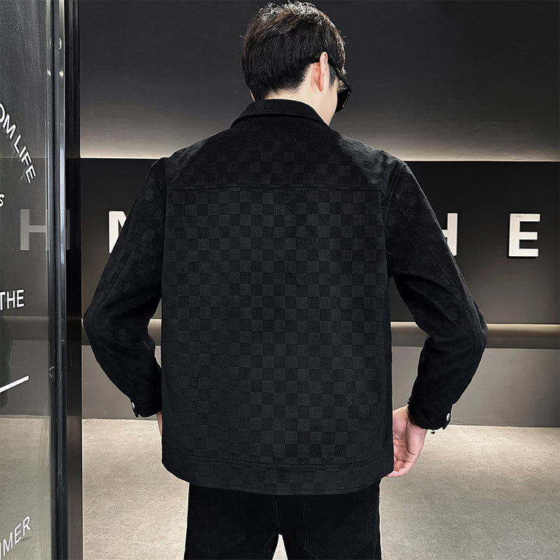 Herren-Arbeitsjacke mit Karofmuster und Baumwollfutter | Ideal für den Winter
