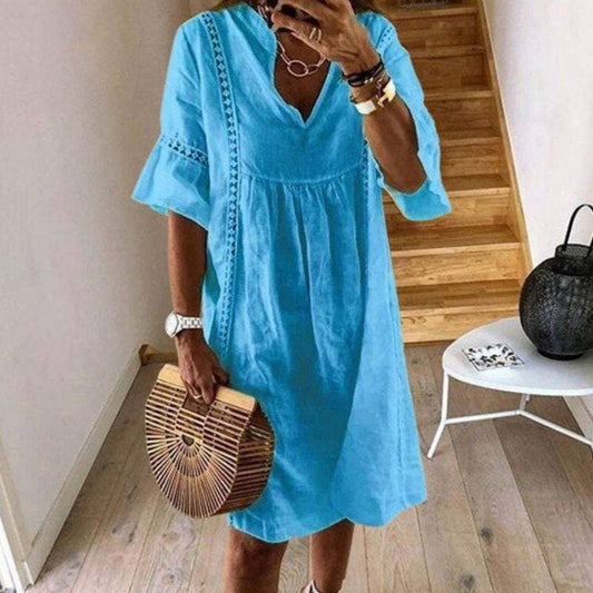 Fließendes Boho-Kleid mit Spitzendetails | Ideal für den Sommer