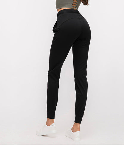 Damen-Yogahose mit hoher Taille in voller Länge aus leichtem Stretchmaterial