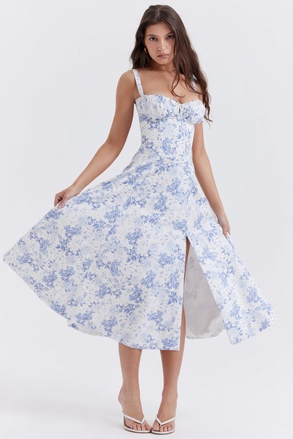 Damenkleid mit Blumenmuster und verstellbaren Trägern | Ideal für den Sommer