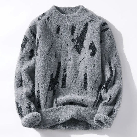 Herren-Winterpullover mit Thermostrick und Gletscher-Muster