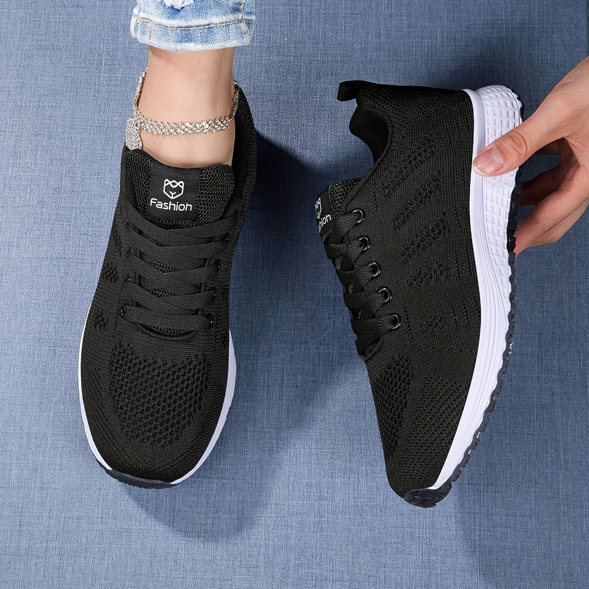 Leichte, atmungsaktive Strick-Sneaker mit gepolsterter Sohle | Ideal für Frühling und Sommer