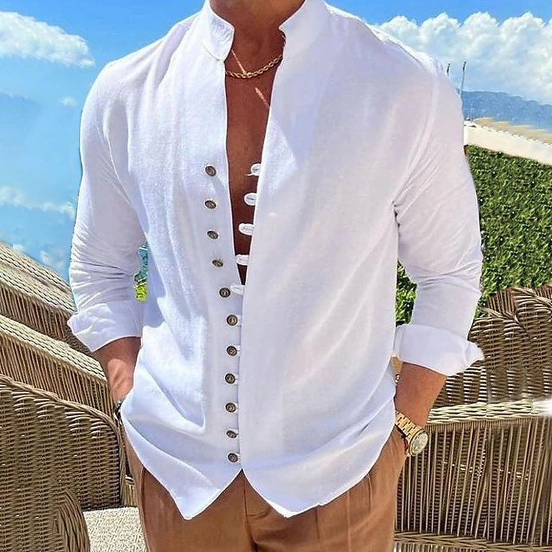 Herren Langarm Hemd - Retro Design –  Ideal für Frühling und Herbst
