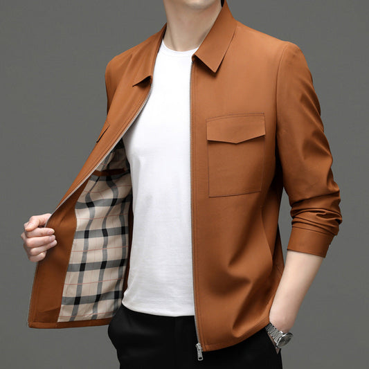 Herren Leichte Reversjacke mit Schlitztaschen | Ideal für Frühling & Herbst