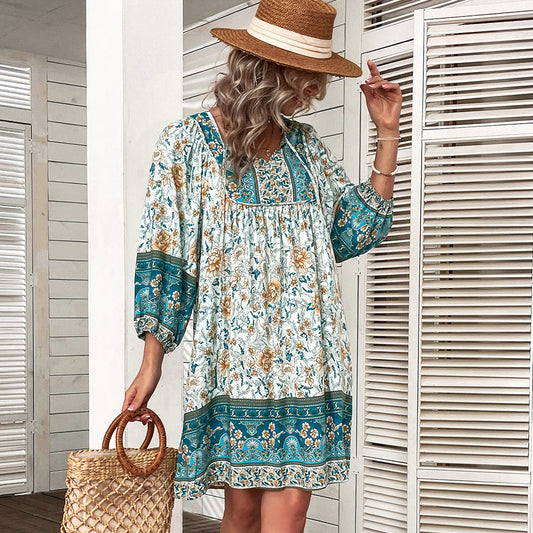 Leichter bedruckter Sommerkleid | Ideal für den Sommer