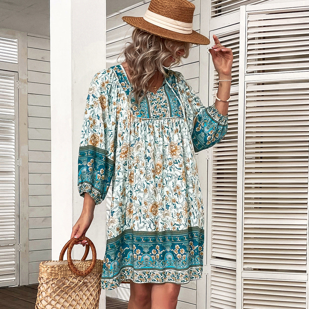 Leichter bedruckter Sommerkleid | Ideal für den Sommer